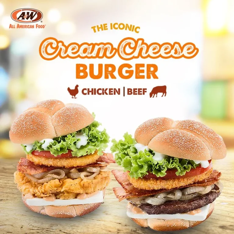 A&W CREAM CHEESE BURGERS MENU WITH PRICES FOR SINGAPORE