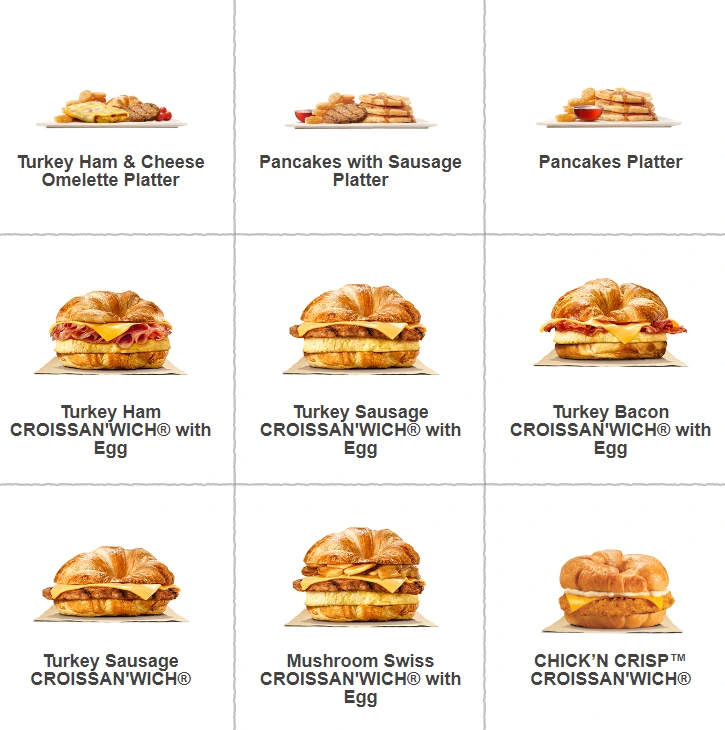 BURGER KING BREAKFAST MENU WITH PRICES FOR SINGAPORE