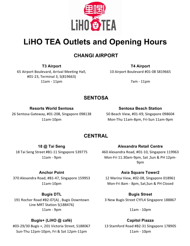 Liho Outlets & Delivery Location 2024