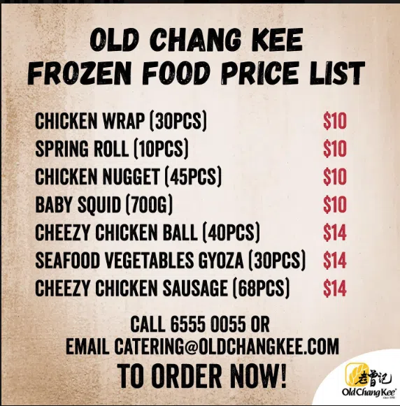 OLD CHANG KEE BOXES MENU WITH PRICES 2024