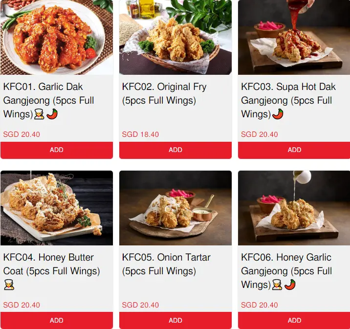 PIZZA MARU KOREAN FRIED CHICKEN MENU WITH PRICES FOR SINGAPORE