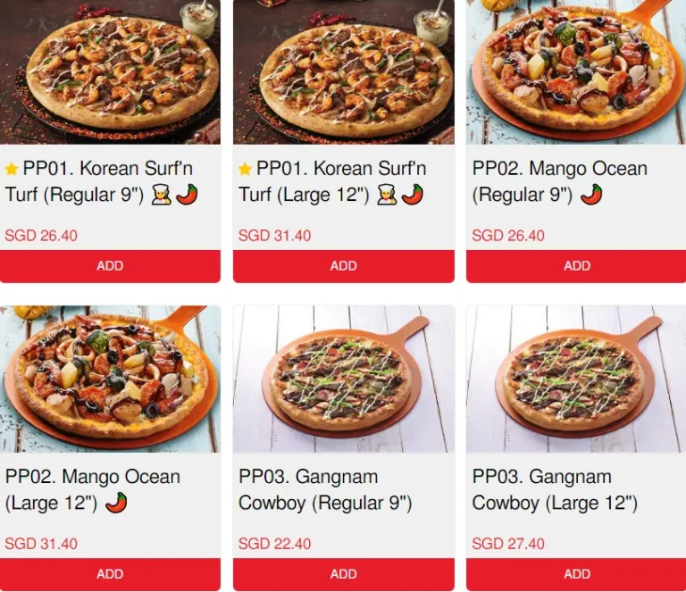 PIZZA MARU PREMIUM PIZZA MENU WITH PRICES FOR SINGAPORE