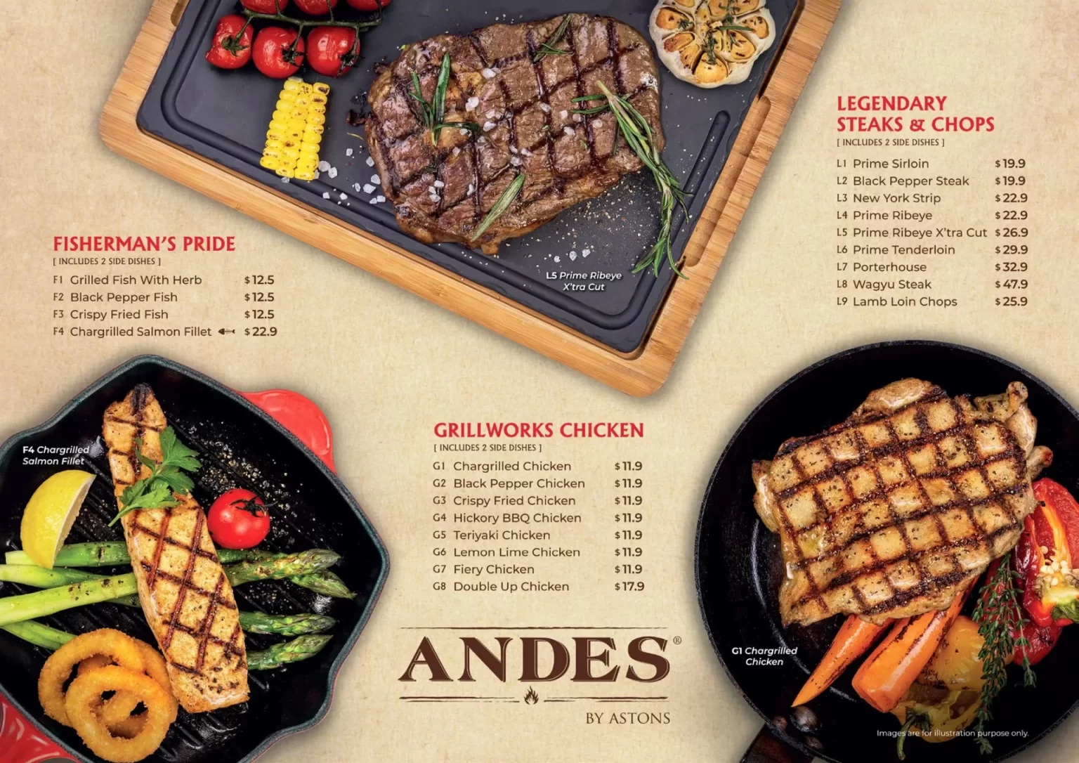 ANDES BY ASTONS BURGERS MENU PRICES 2024