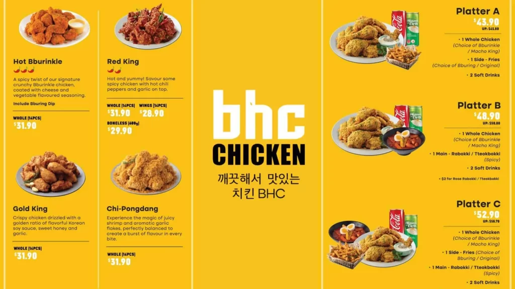 BHC CHICKEN PLATTER MENU PRICES 2024