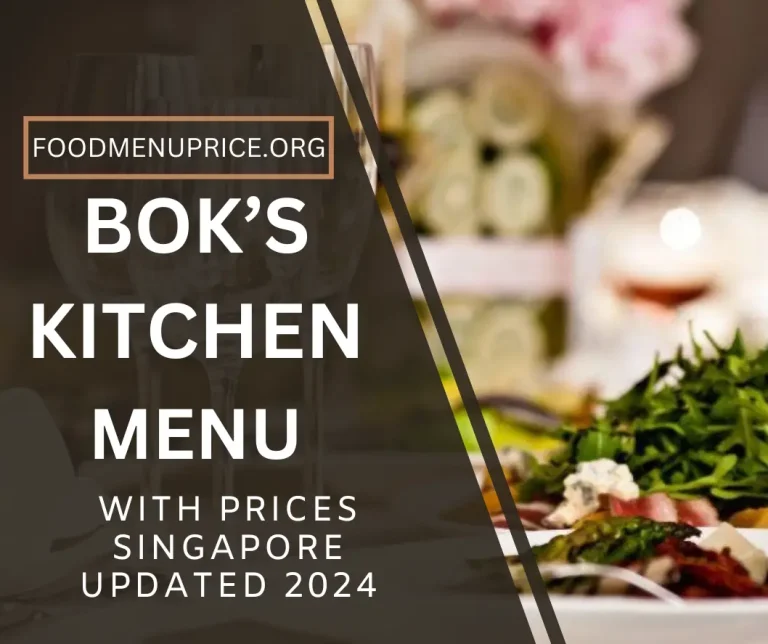 BOK’S KITCHEN MENU 2024