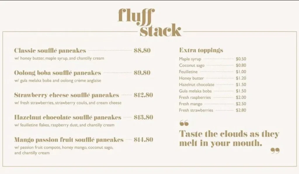 FLUFF STACK ADD ON & OTHERS MENU 2024