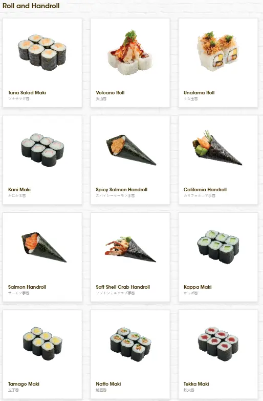 GENKI SUSHI MAKIMONO MENU WITH PRICES 2024