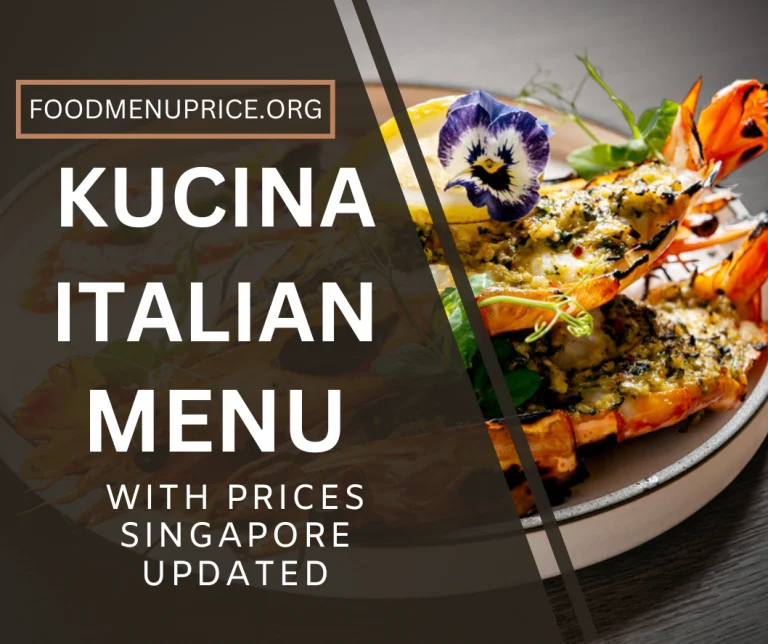 KUCINA ITALIAN MENU 2024