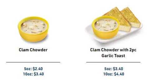 LONG JOHN SILVER’S SOUPS MENU 2024