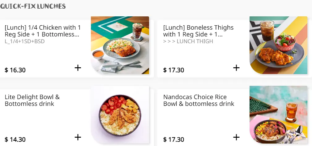 NANDO’S QUICK-FIX LUNCHES MENU PRICES 2024