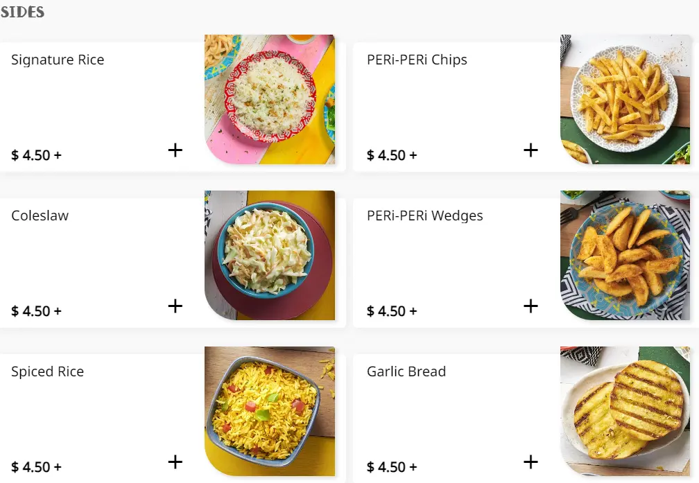 NANDO’S SIDES MENU PRICES 2024