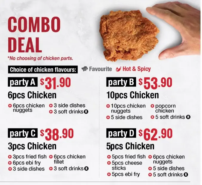 CHIC A BOO COMBO DEAL MENU PRICES 2024