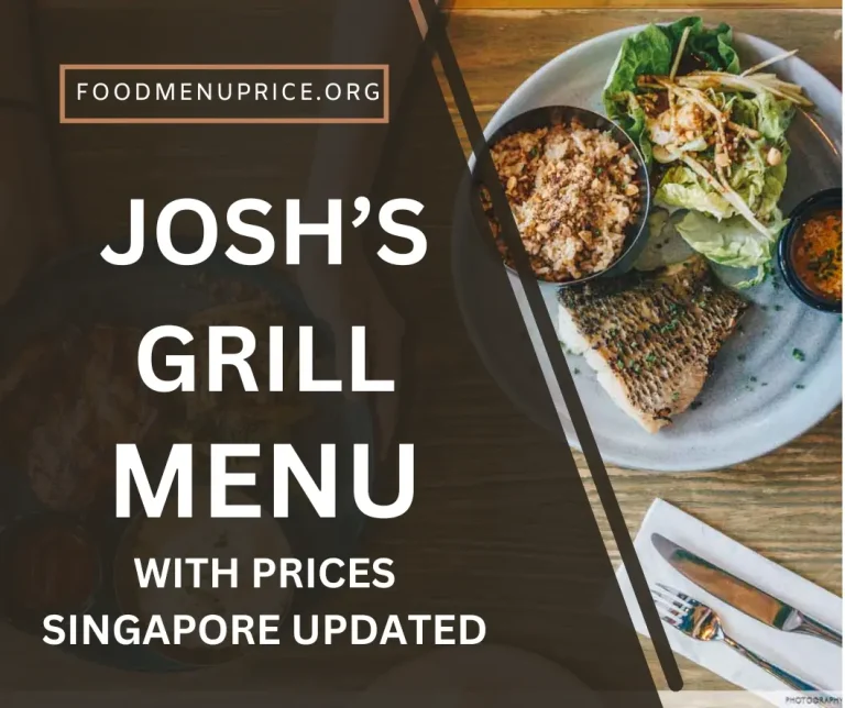 JOSH'S GRILL MENU 2024