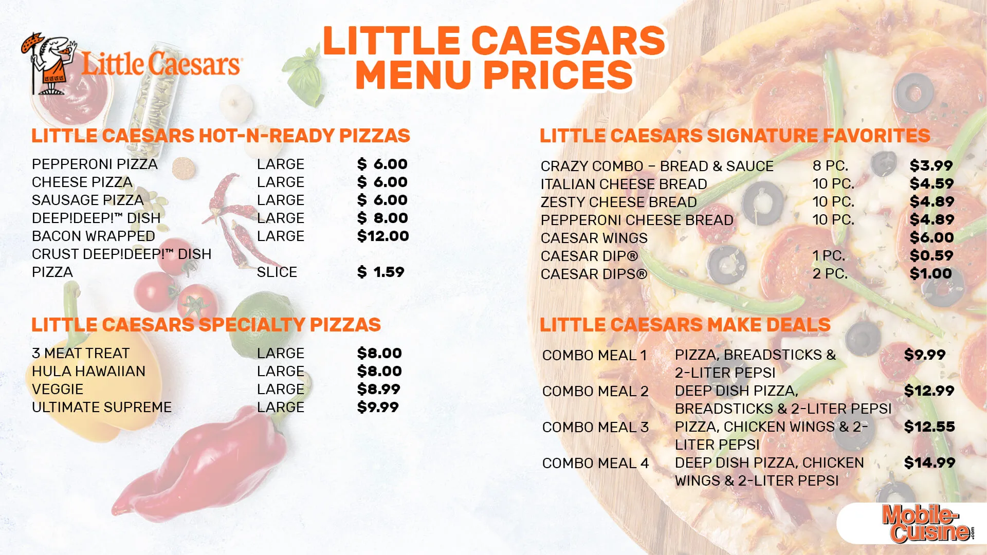 LITTLE CAESARS PIZZA OTHER PLATTER MENU PRICE 2024