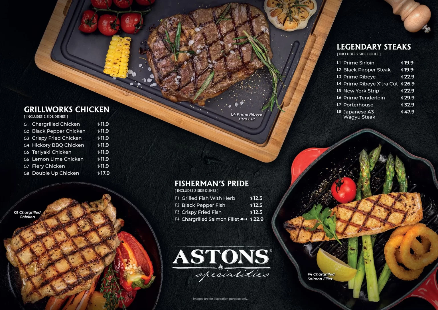 ASTONS FISHERMAN’S PRIDE MENU PRICES 2024