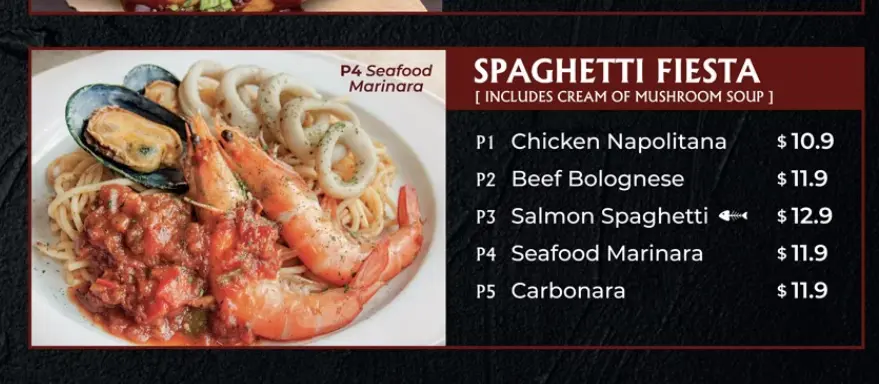 ASTONS SPAGHETTI FIESTA MENU PRICES 2024