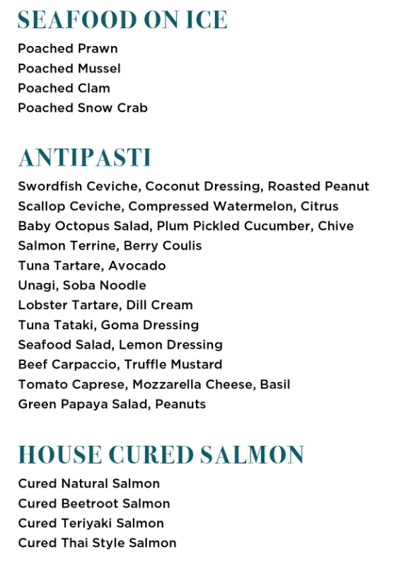 BEACH ROAD KITCHEN SEAFOOD AND ANTIPASTI MENU 2024