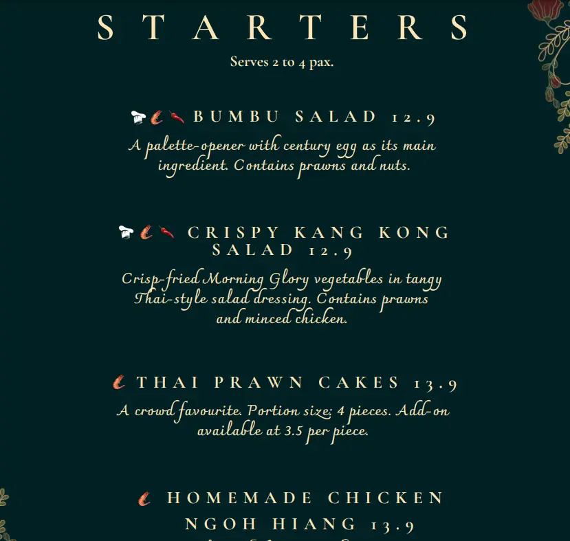 BUMBU APPETIZERS MENU WITH PRICE 2024