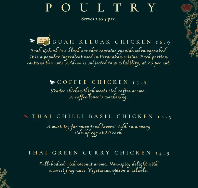 BUMBU CHICKEN & BEEF MENU 2024