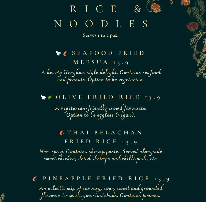 BUMBU RICE & NOODLES MENU PRICES 2024