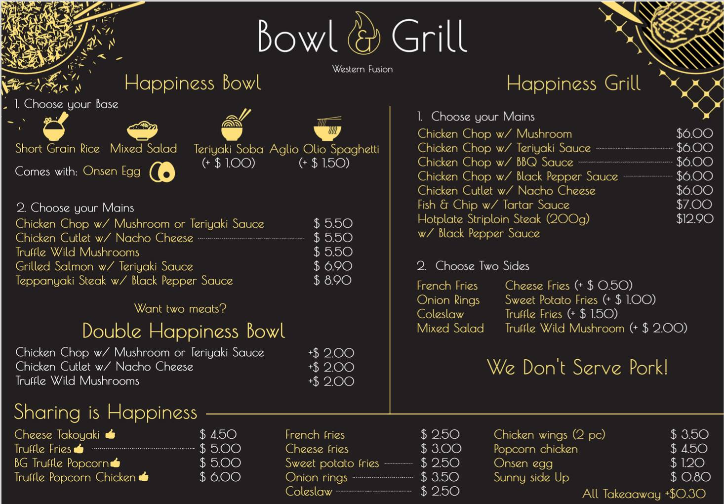 Bowl & Grill Singapore Menu 2024