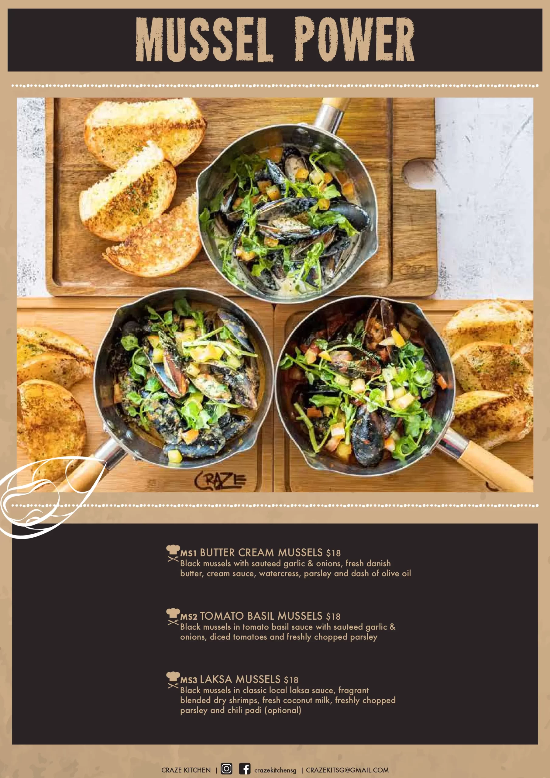 CRAZE KITCHEN MUSSEL POWER MENU 2024