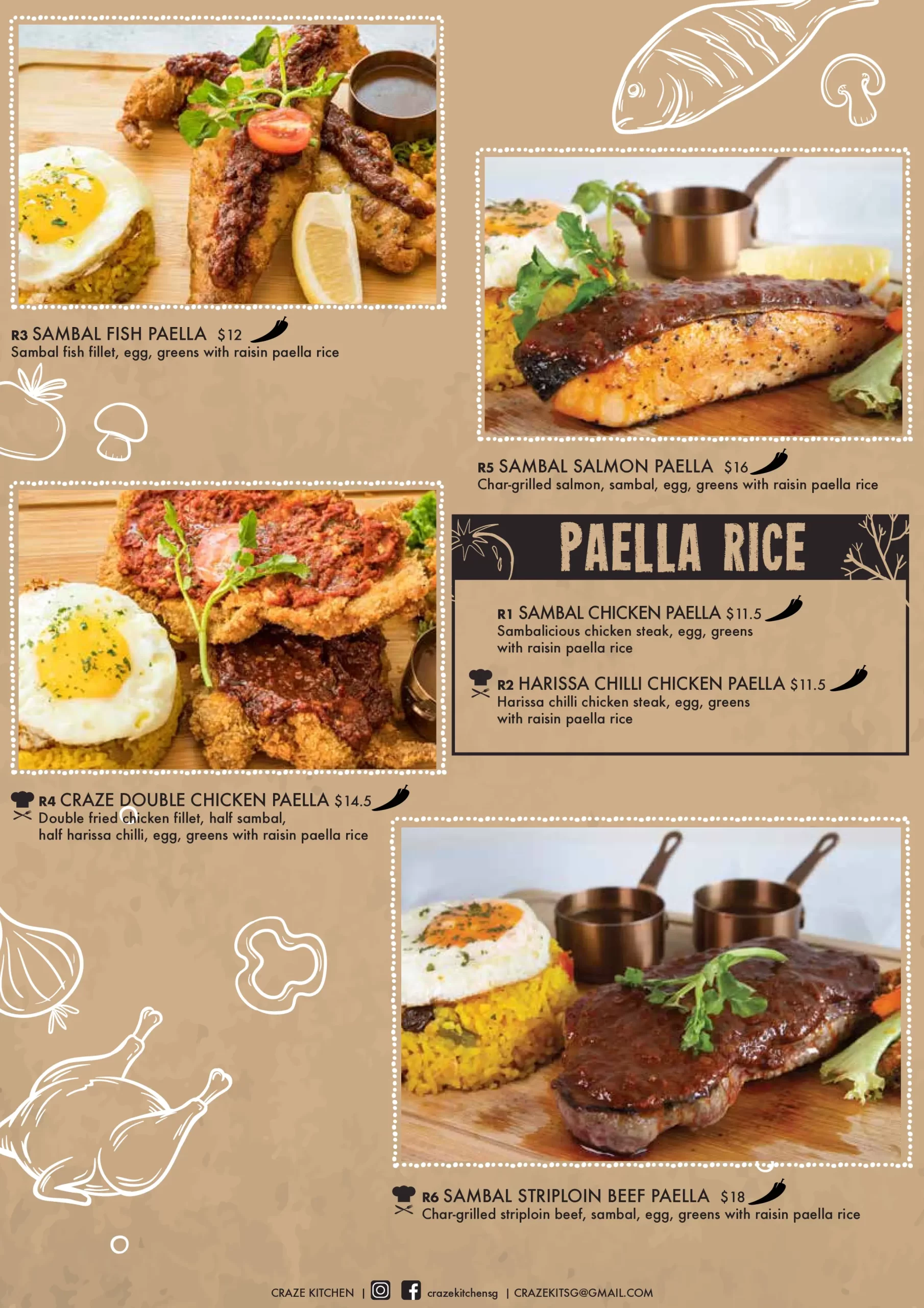 CRAZE KITCHEN PAELLA RICE MENU 2024