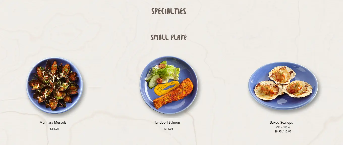 FISH AND CO. SPECIALTIES SMALL PLATE MENU 2024