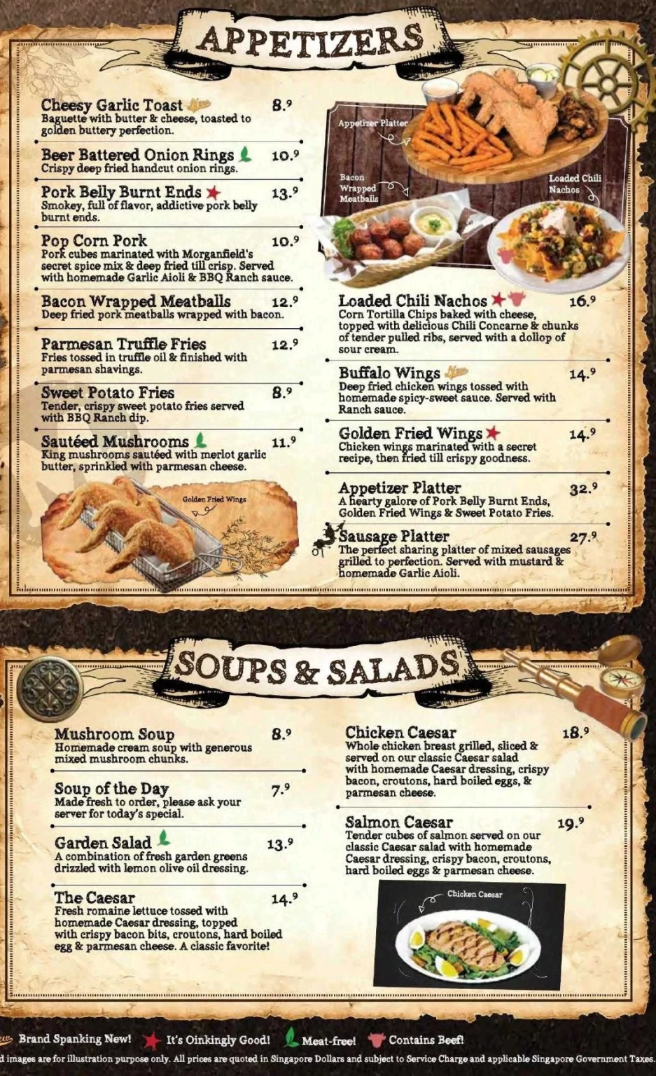 MORGANFIELD’S APPETIZERS MENU WITH PRICES 2024