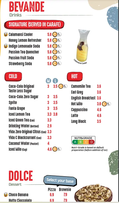 PASTAMANIA BEVERAGES MENU PRICES 2024