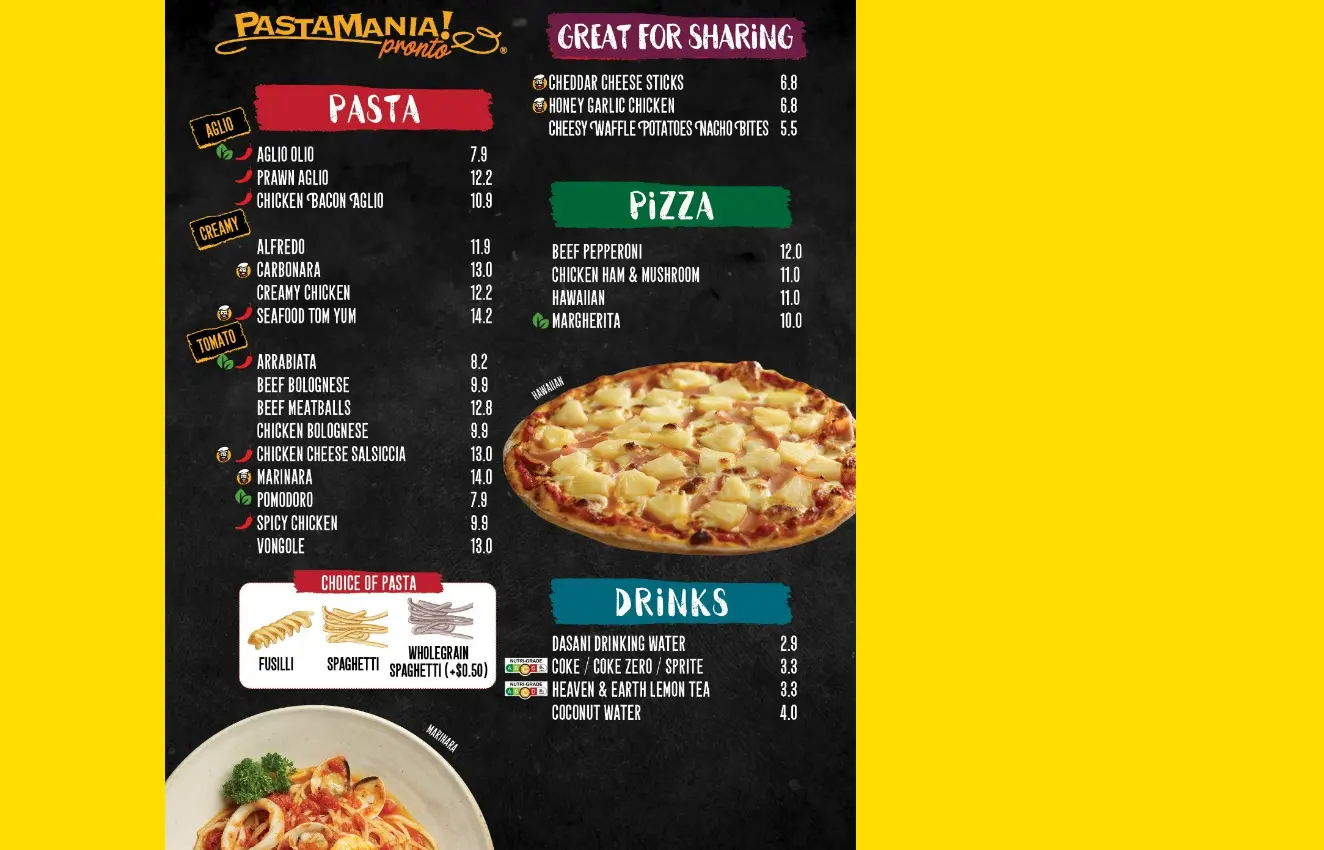 PASTAMANIA PIZZA MENU PRICES 2024