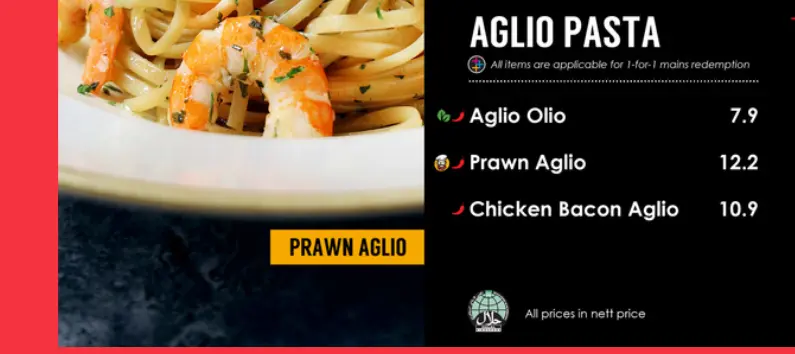 PASTAMANIA SINGAPORE AGLIO PASTA MENU PRICES 2024