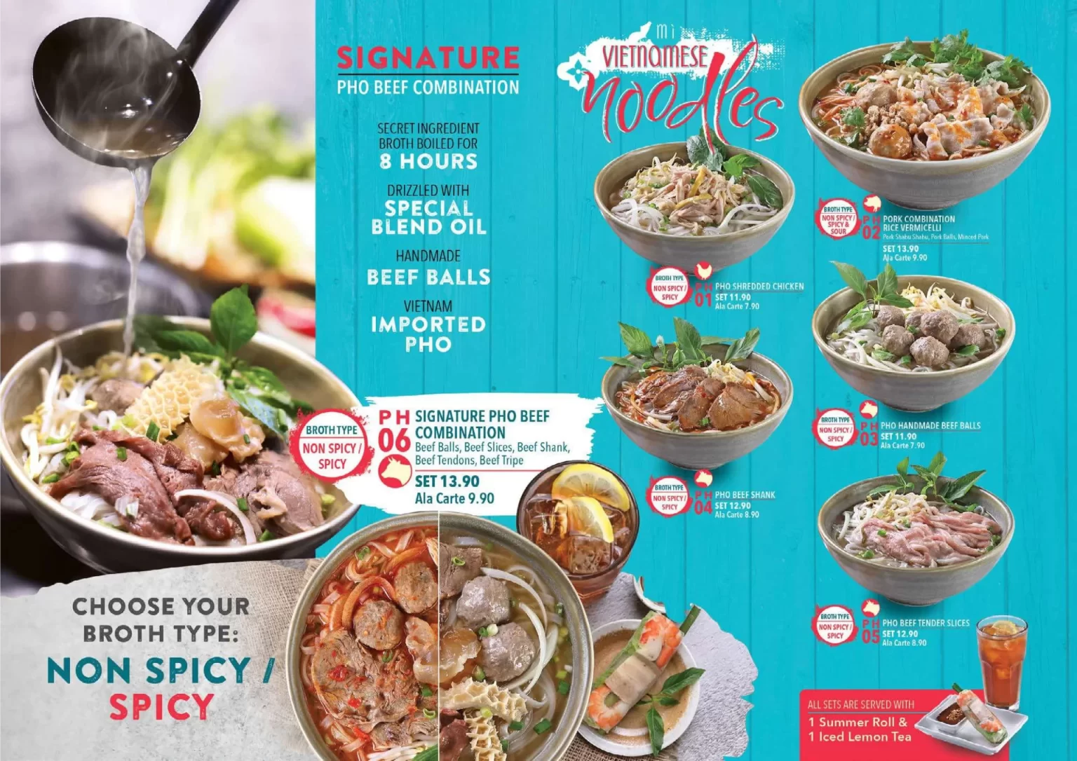 PHO STREET NOODLES MENU WITH PRICES 2024