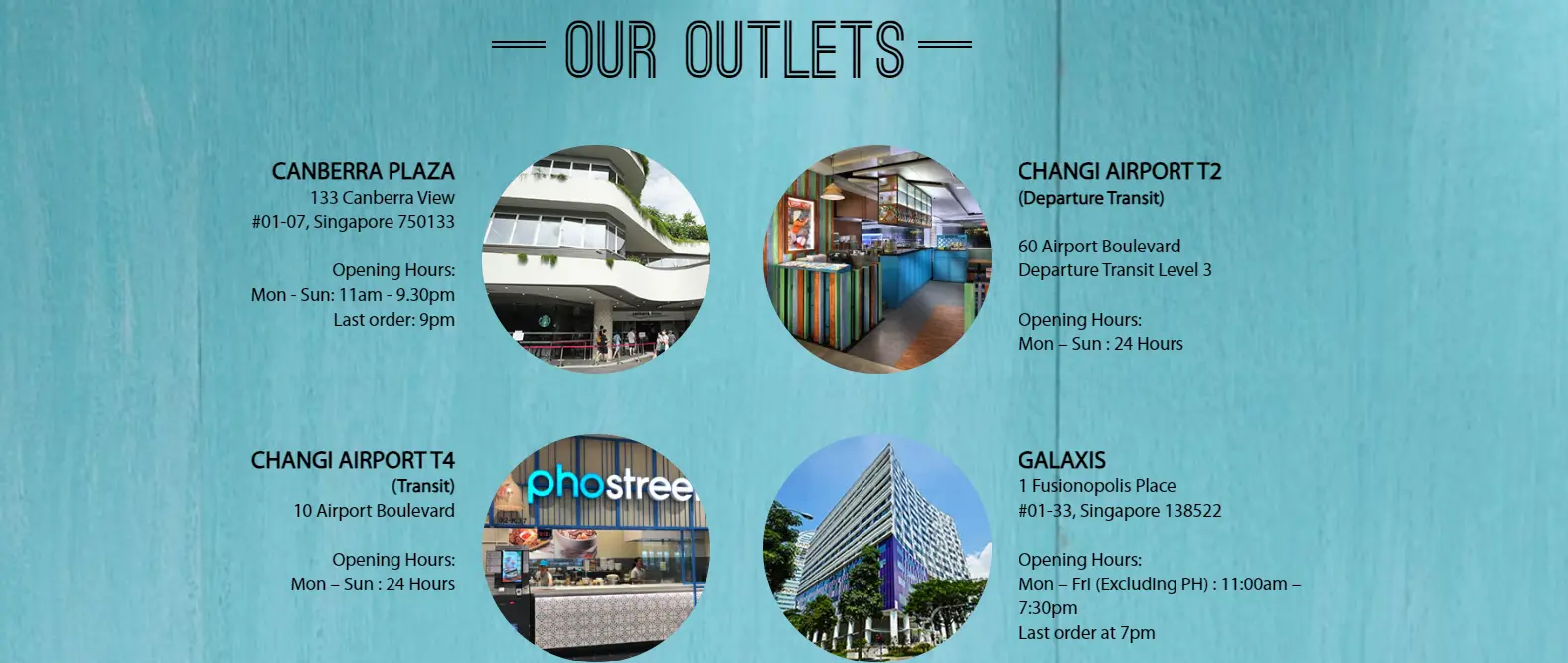 PHO STREET SINGAPORE OUTLETS AND OPENING HOURS 2024