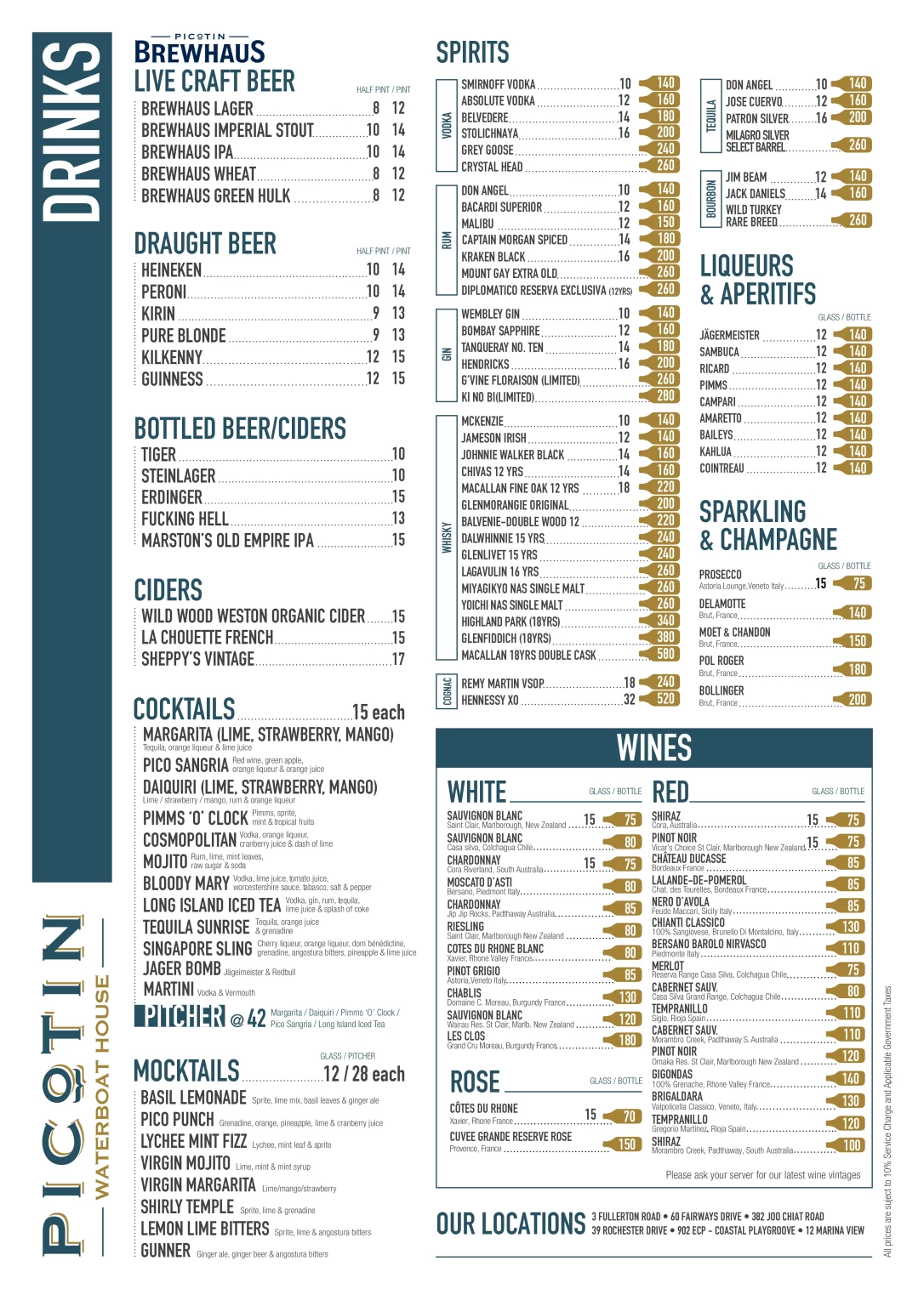 PICOTIN BAR SNACKS MENU WITH PRICES 2024