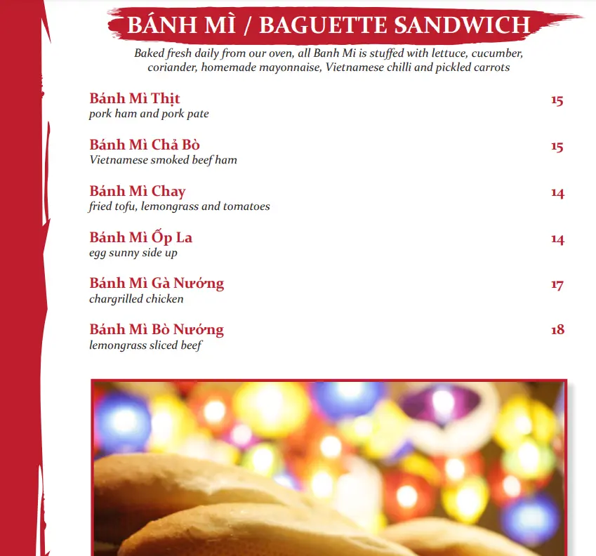 RED SPARROW SANDWICHES MENU PRICES 2024