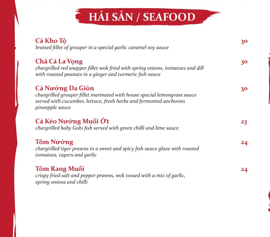 RED SPARROW SEAFOOD MENU PRICES 2024