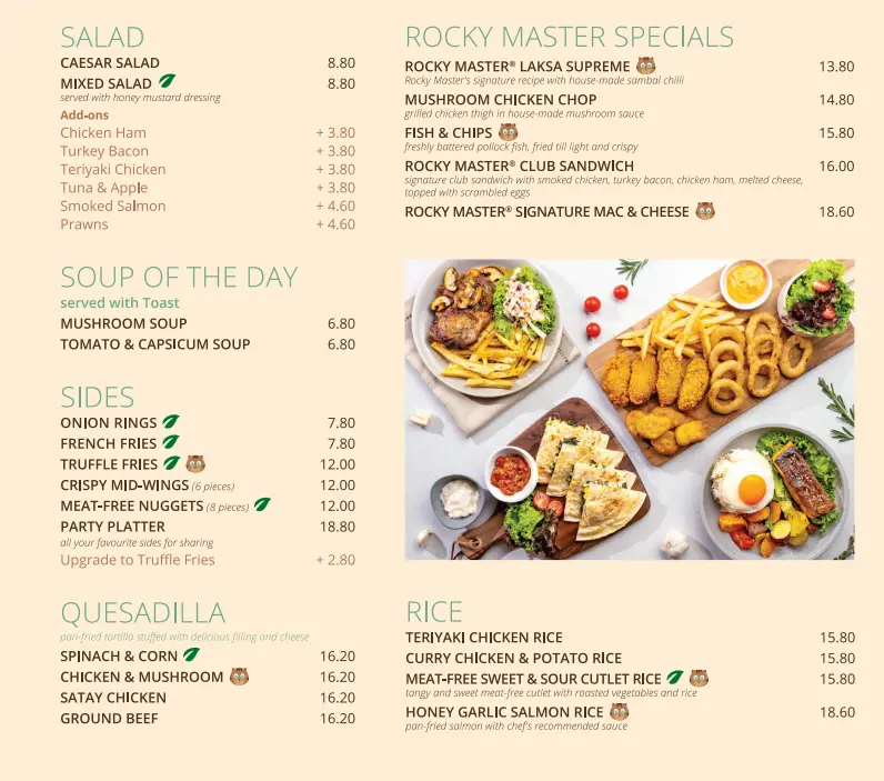 ROCKY MASTER SALAD MENU PRICES 2024