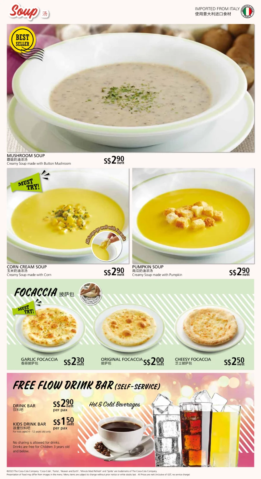 SAIZERIYA SOUPS MENU PRICES 2024