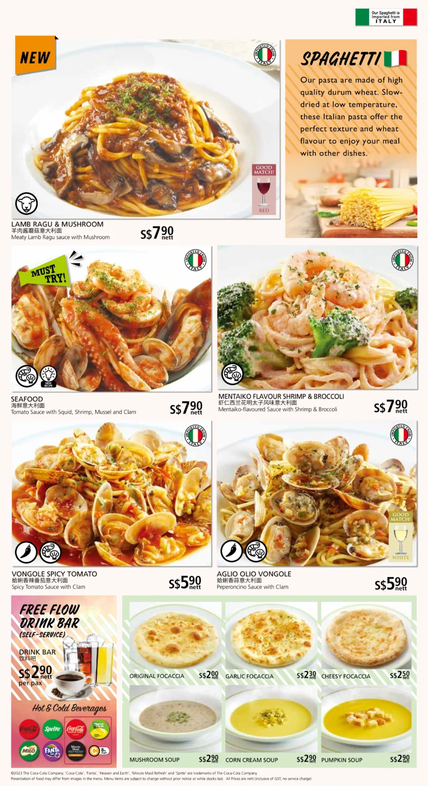 SAIZERIYA PASTA MENU PRICES 2024