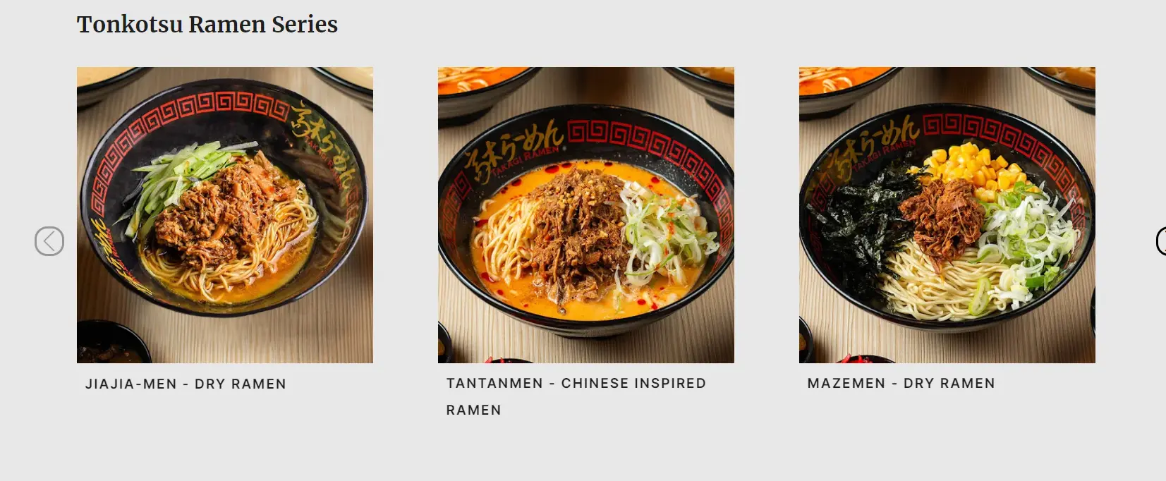 TAKAGI RAMEN TONKOTSU RAMEN SERIES MENU PRICES 2024