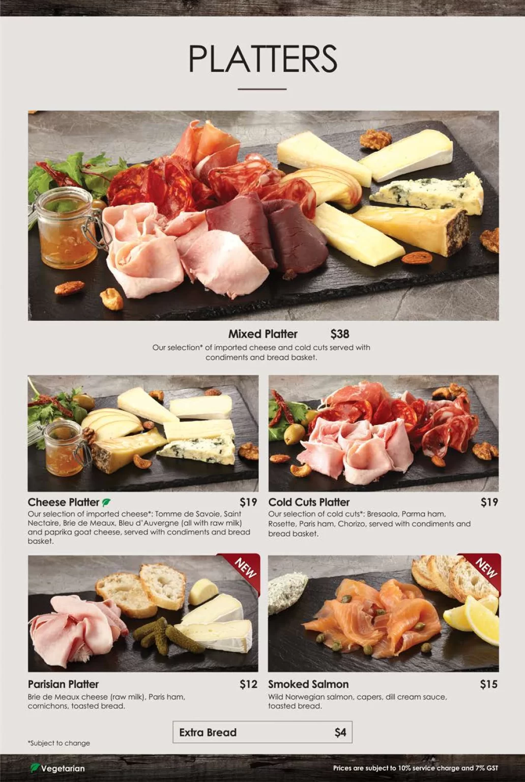 WINE CONNECTION PLATTERS MENU 2024