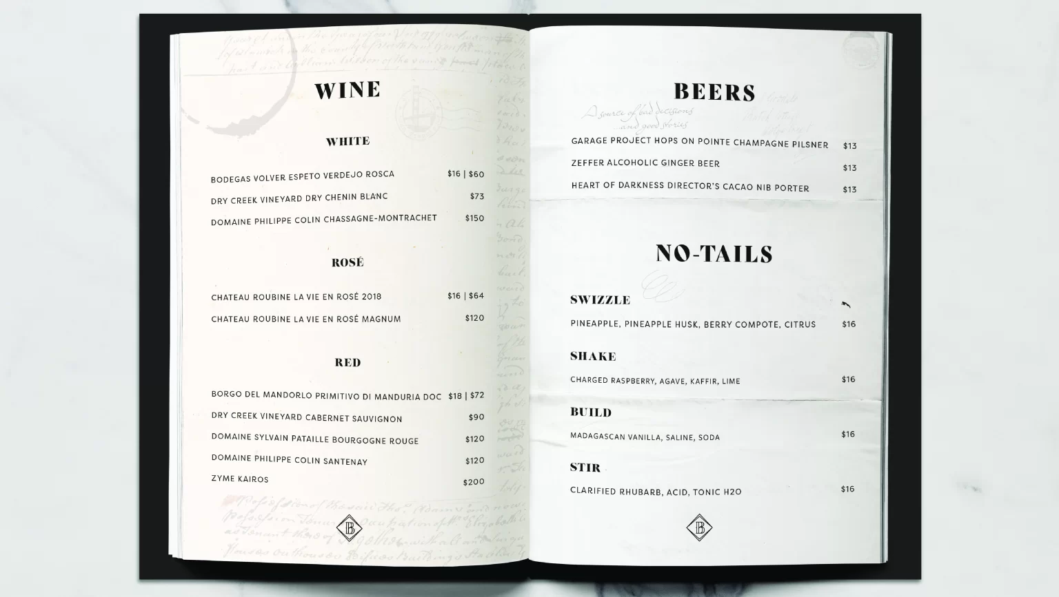 BARBARY COAST WINE AND BEERS MENU 2024