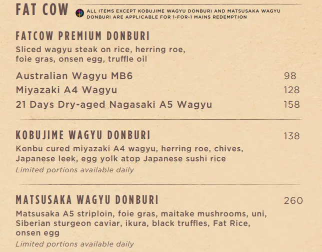 FAT COW SELECTION MENU WITH PRICES 2024