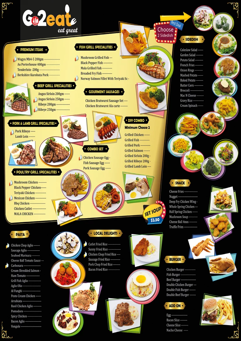 Go2Eat Singapore Menu 2024