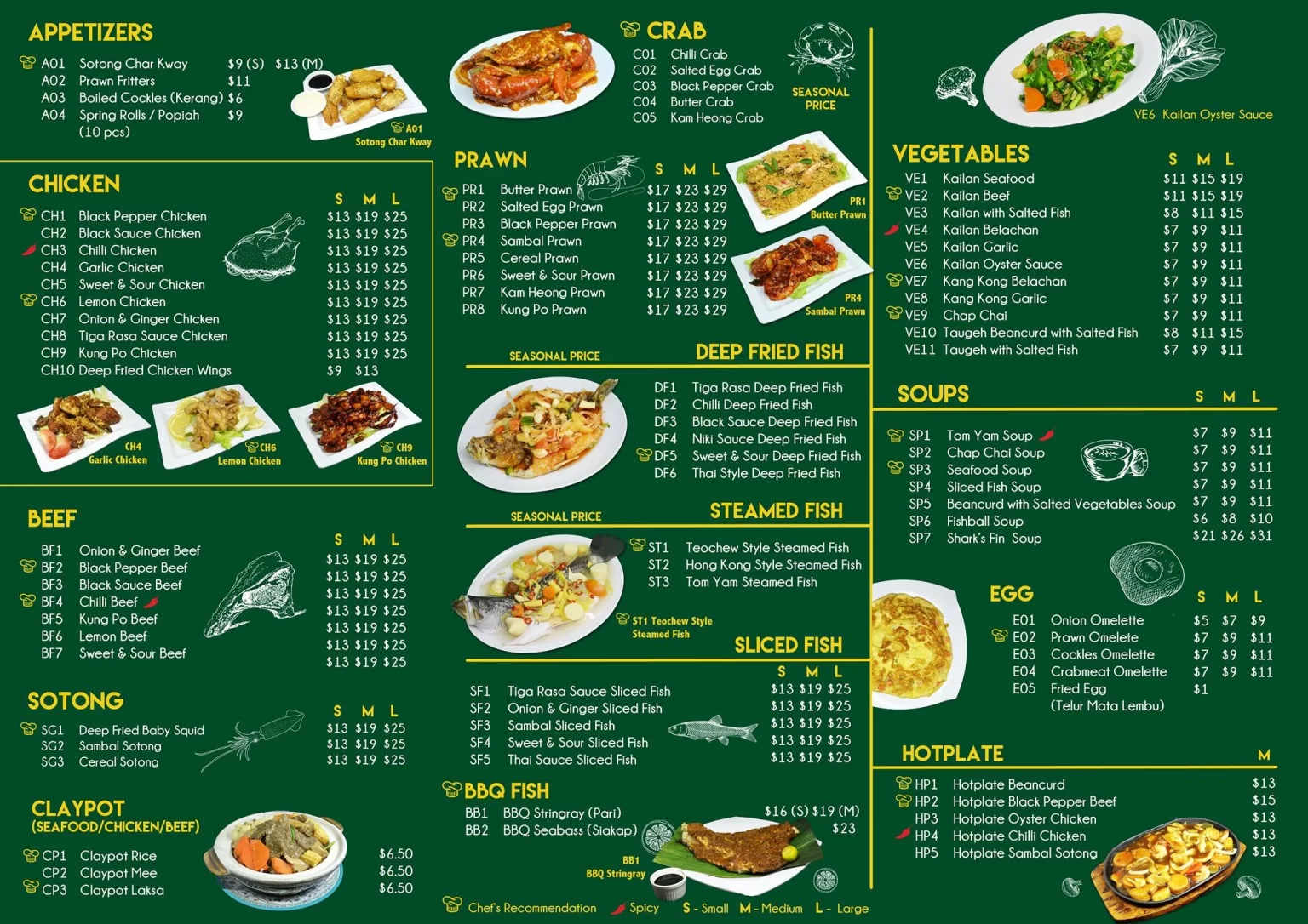 Habibie Seafood Singapore Menu 2024