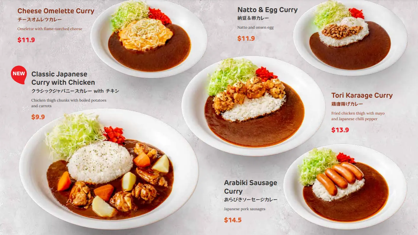 MONSTER SINGAPORE – ORIGINAL CURRY MENU 2024