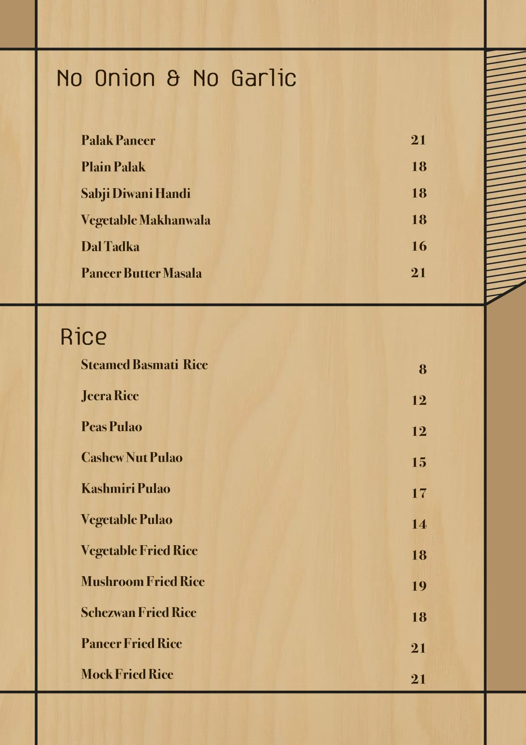 NALAN RICE MENU PRICES 2024