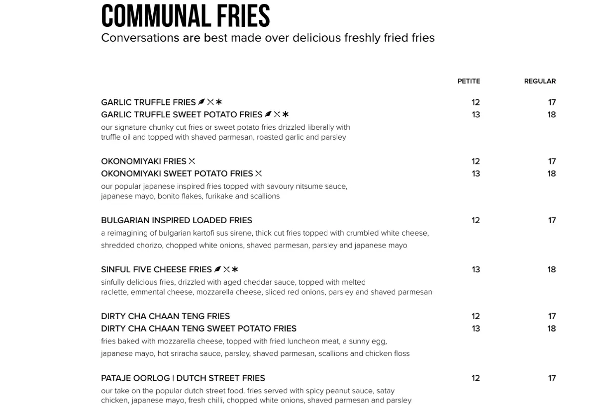 S&D COMMUNAL FRIES MENU WITH PRICES 2024