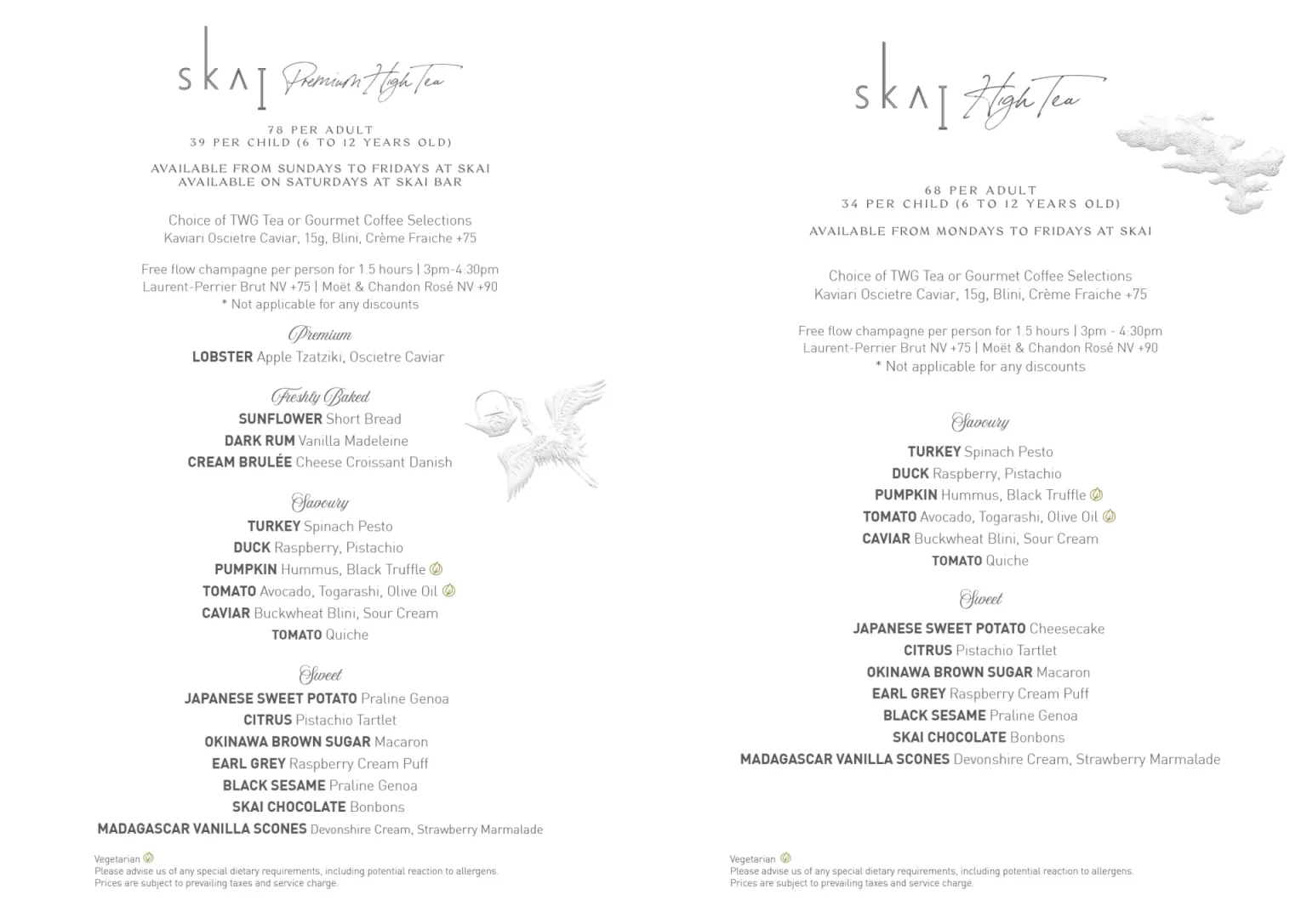 SKAI HIGH TEA MENU 2024